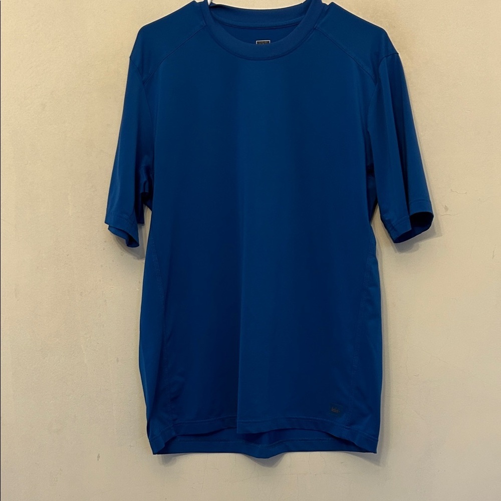 REI Men's Performance Crew Neck Short Sleeve Royal Blue Shirt Size L EUC